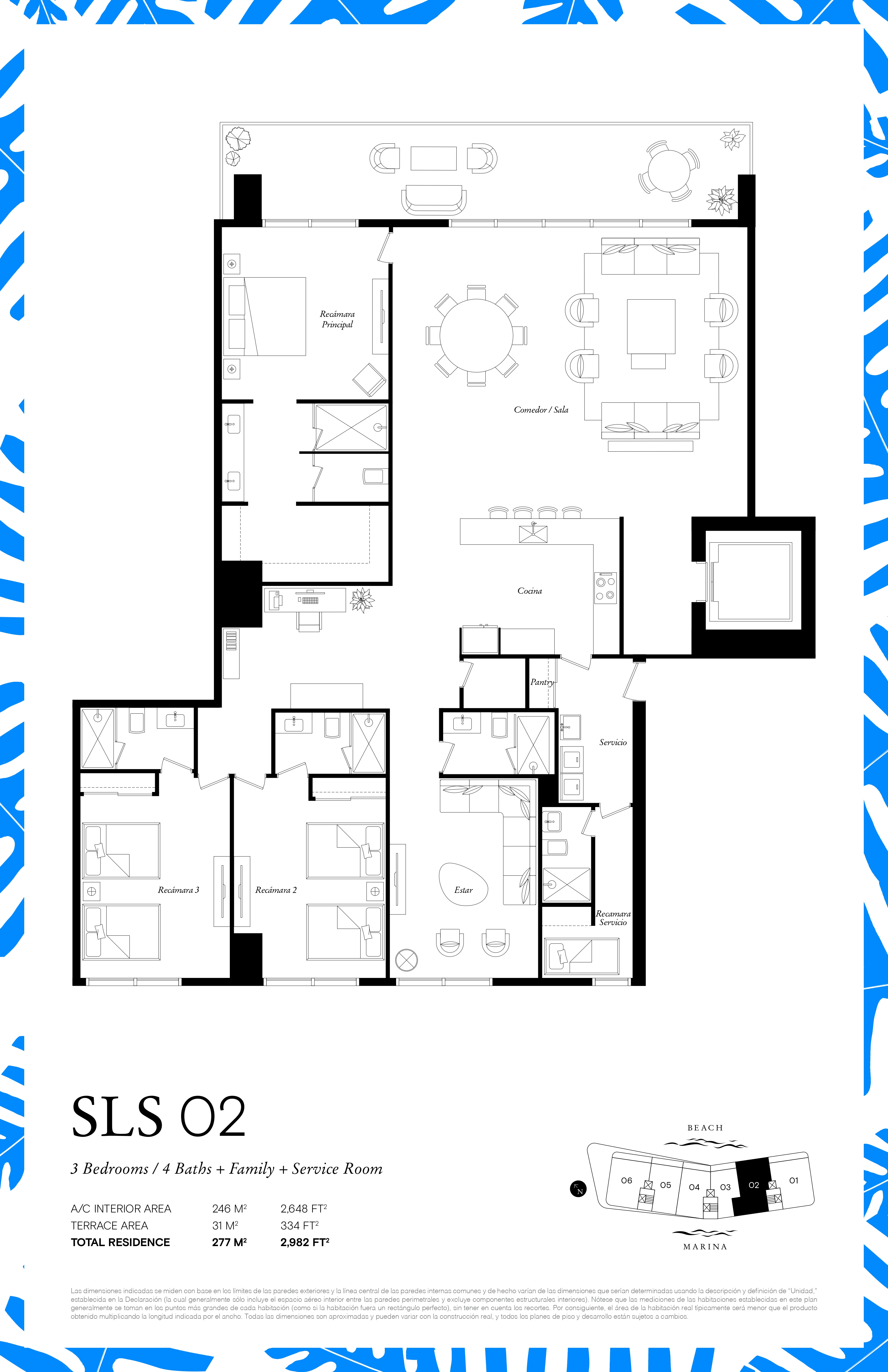 Departamento en Venta SLS Bahia Beach Puerto Cancún | 277 m2 | SLS 02