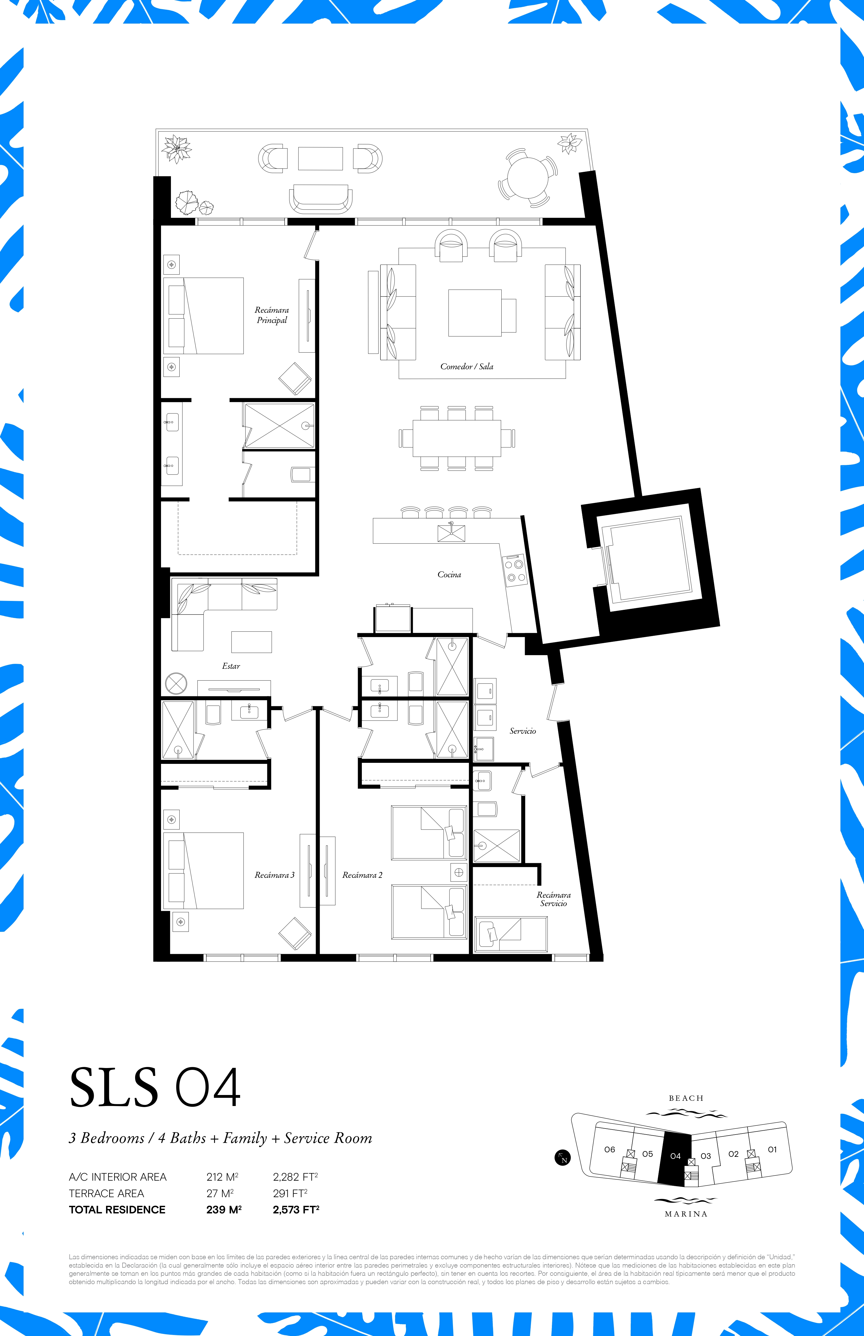 Departamento en Venta SLS Bahia Beach Puerto Cancún | 239m2 | SLS 04